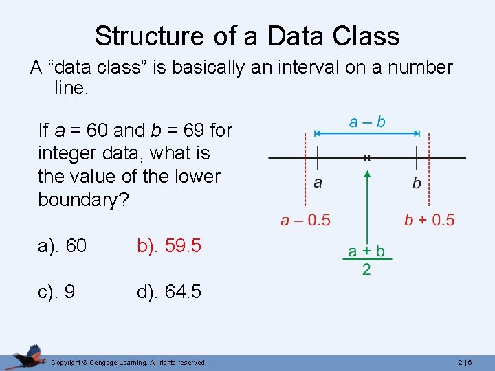 Structure of a Data Class A “data class” is basically an interval on a