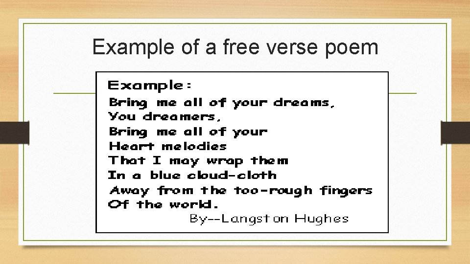 Example of a free verse poem 