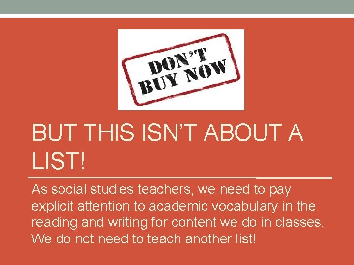 BUT THIS ISN’T ABOUT A LIST! As social studies teachers, we need to pay