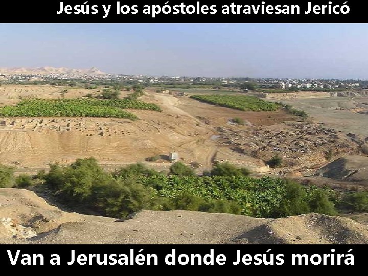 Jesús y los apóstoles atraviesan Jericó Van a Jerusalén donde Jesús morirá 