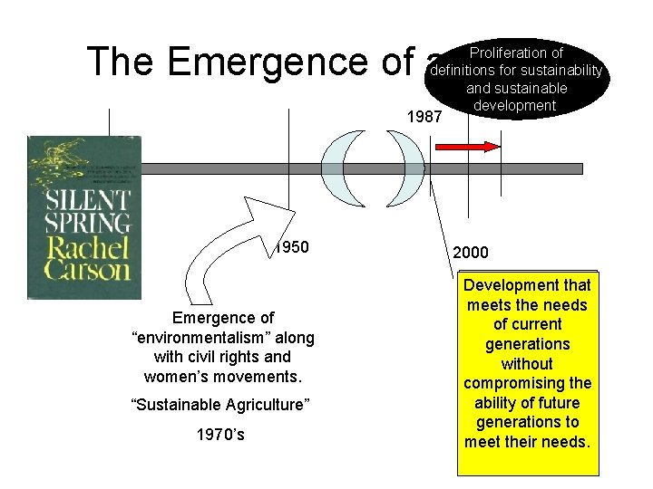 The Emergence of an Ideal Proliferation of definitions for sustainability and sustainable development 1987