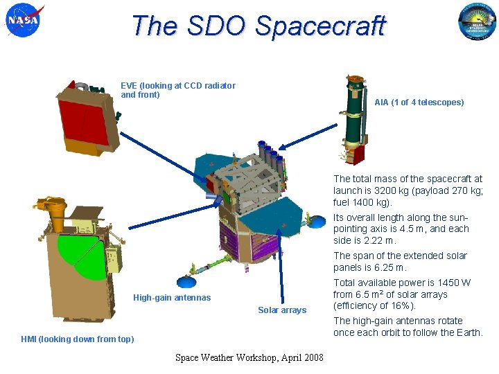 The SDO Spacecraft EVE (looking at CCD radiator and front) AIA (1 of 4