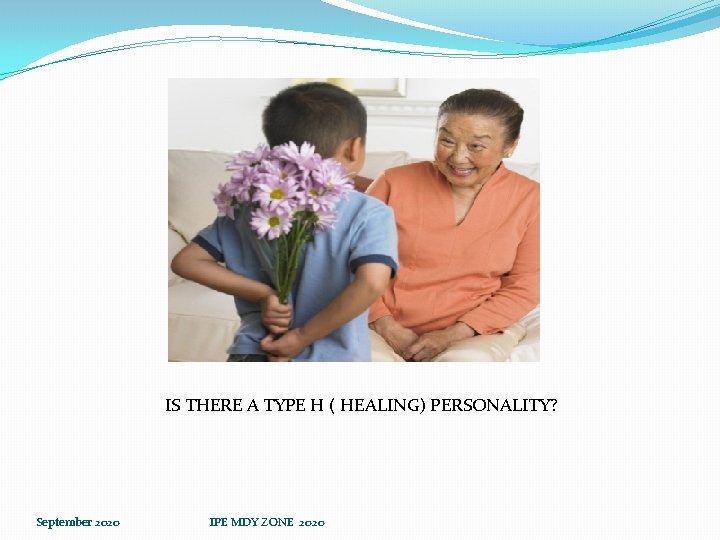 IS THERE A TYPE H ( HEALING) PERSONALITY? September 2020 IPE MDY ZONE 2020