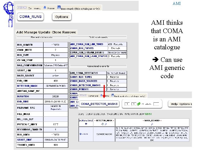 AMI thinks that COMA is an AMI catalogue Can use AMI generic code 