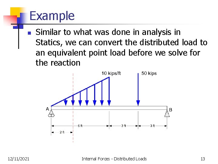 Example n 12/11/2021 Similar to what was done in analysis in Statics, we can Example n 12/11/2021 Similar to what was done in analysis in Statics, we can