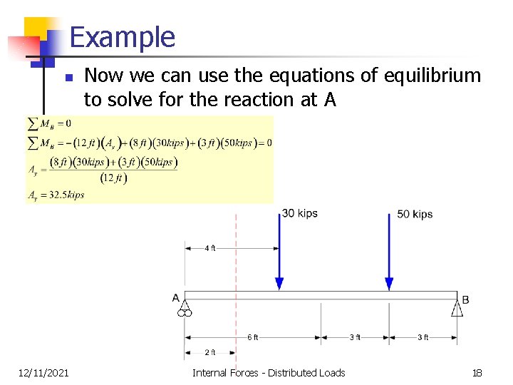 Example n 12/11/2021 Now we can use the equations of equilibrium to solve for Example n 12/11/2021 Now we can use the equations of equilibrium to solve for