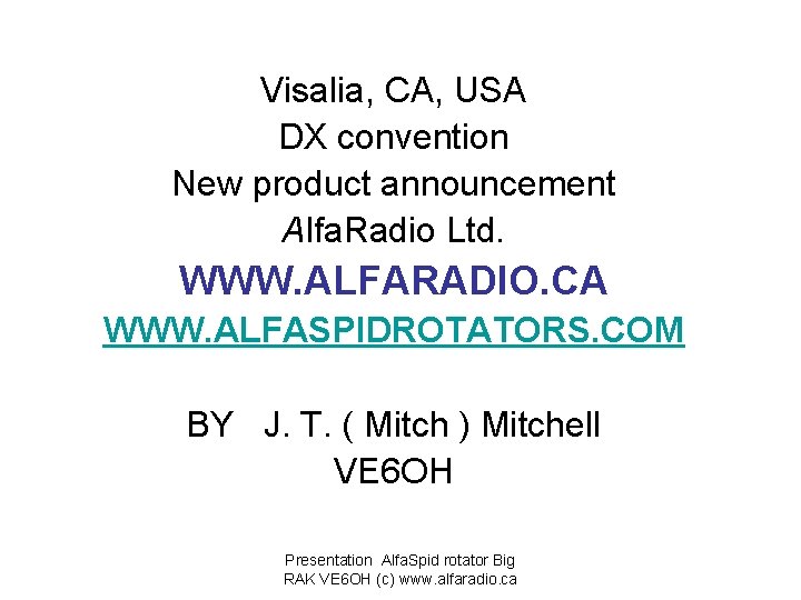 TEST SETUP 1234567890 Presentation Alfa Spid rotator Big