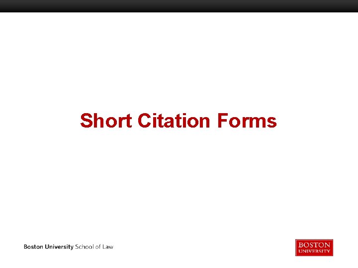 Short Citation Forms 