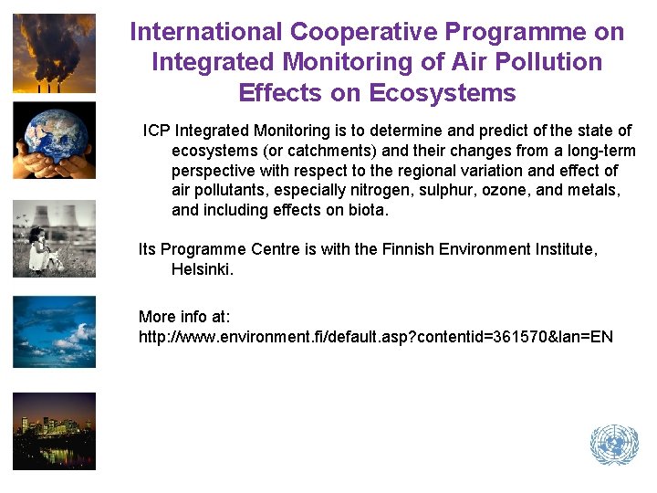 International Cooperative Programme on Integrated Monitoring of Air Pollution Effects on Ecosystems ICP Integrated