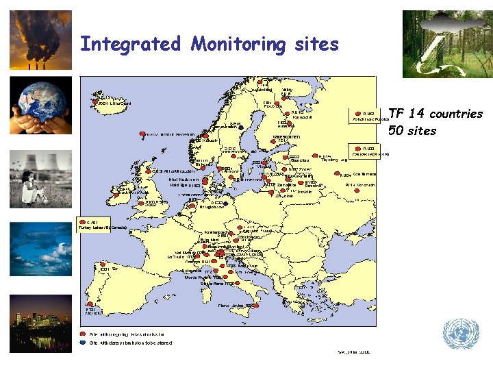 Integrated Monitoring sites TF 14 countries 50 sites 