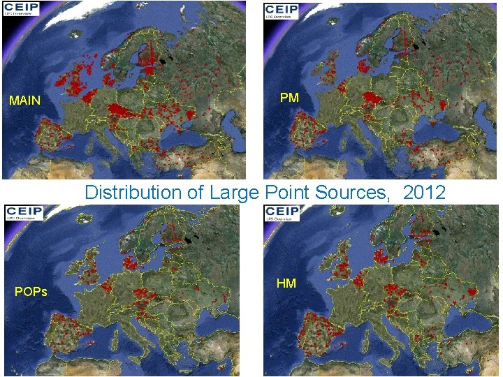 MAIN PM Distribution of Large Point Sources, 2012 POPs HM 