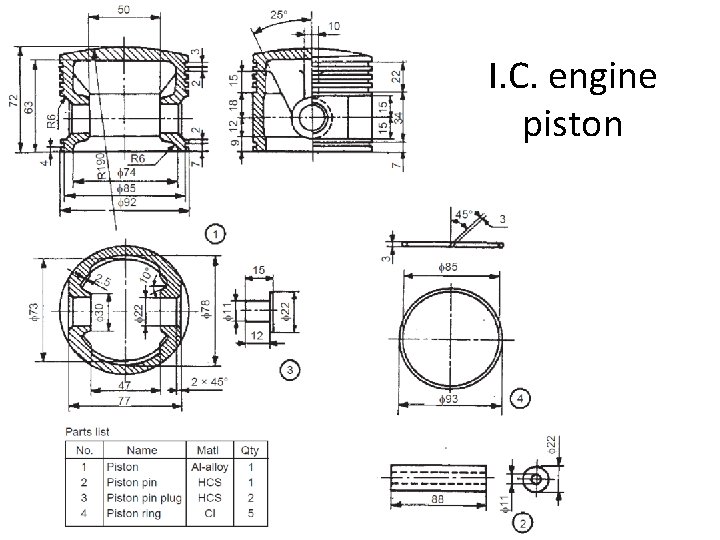 I. C. engine piston 