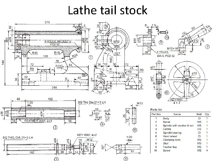 Lathe tail stock 
