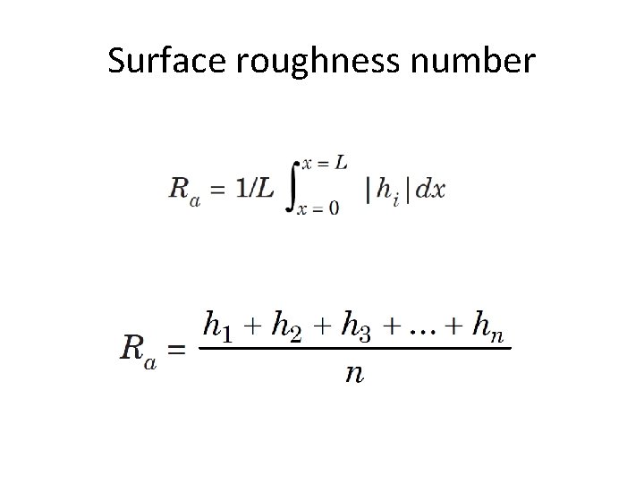 Surface roughness number 