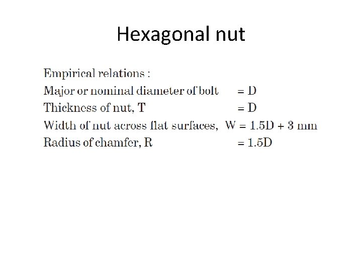 Hexagonal nut 