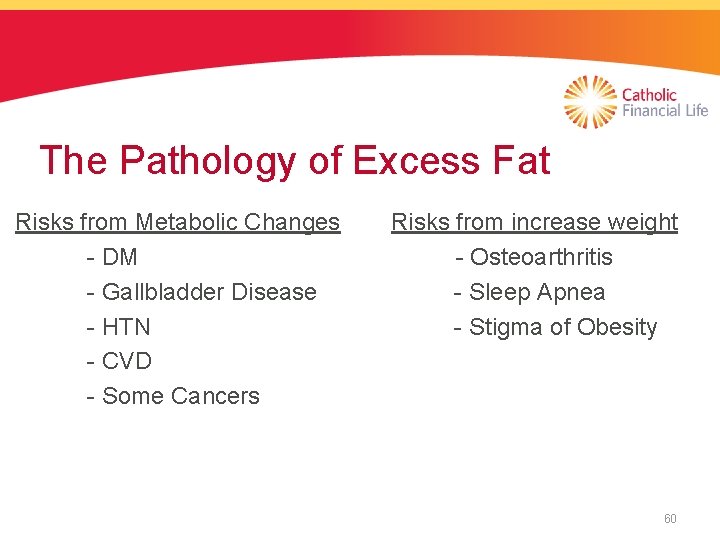 The Pathology of Excess Fat Risks from Metabolic Changes - DM - Gallbladder Disease