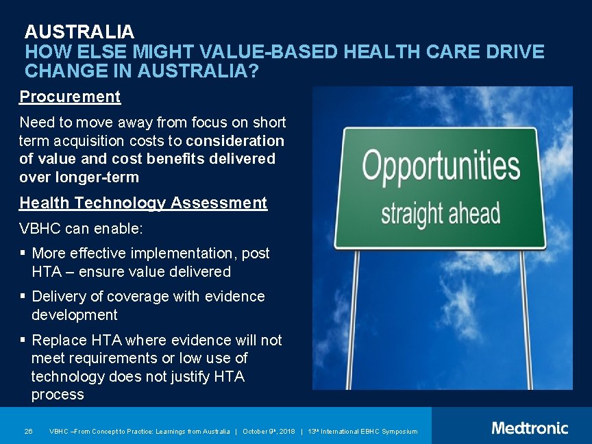 AUSTRALIA HOW ELSE MIGHT VALUE-BASED HEALTH CARE DRIVE CHANGE IN AUSTRALIA? Procurement Need to