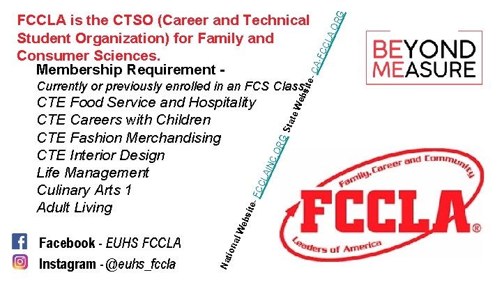 GS tat e. W ebs ite. CA -FC CL A. O RG FCCLA is