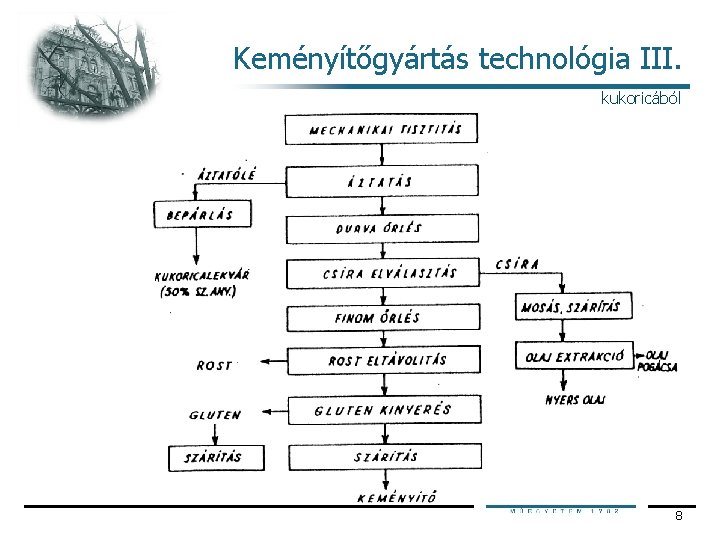 Keményítőgyártás technológia III. kukoricából 8 Keményítőgyártás technológia III. kukoricából 8