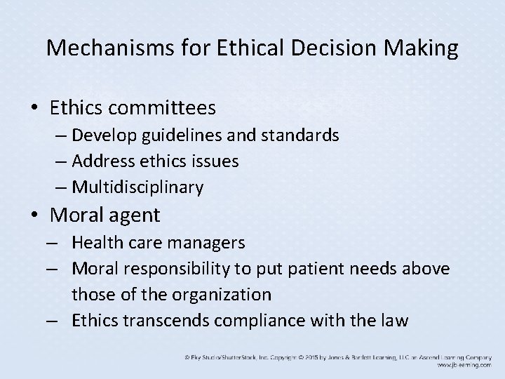 Mechanisms for Ethical Decision Making • Ethics committees – Develop guidelines and standards –