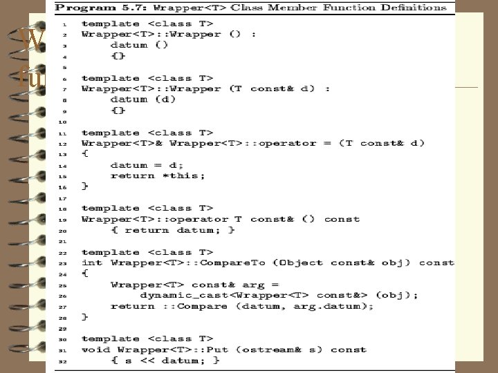 Wrapper<T> class member function definitions 
