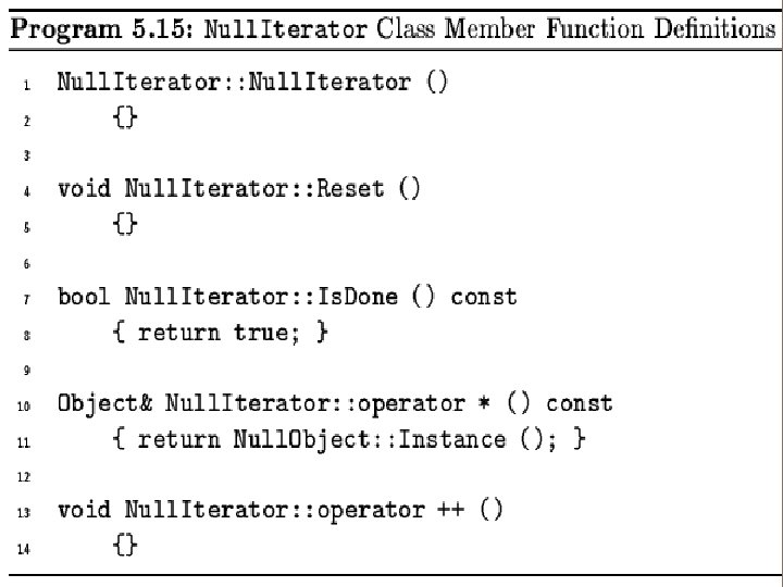Null. Iterator class member function definitions 