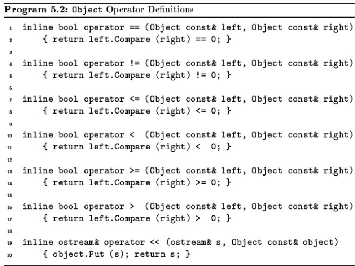 Object operator definitions 
