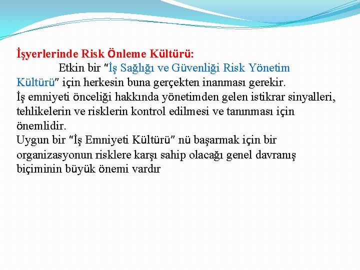 İşyerlerinde Risk Önleme Kültürü: Etkin bir “İş Sağlığı ve Güvenliği Risk Yönetim Kültürü” için