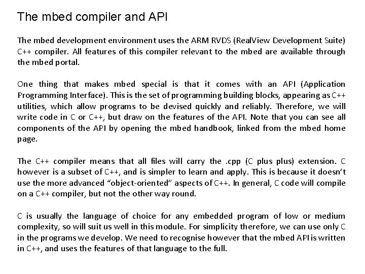 Chapter 2 INTRODUCING the MBED version 1 6