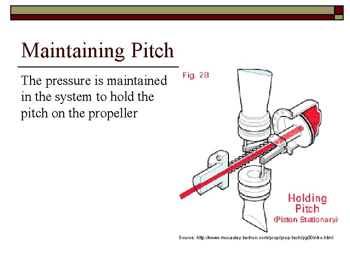 Maintaining Pitch The pressure is maintained in the system to hold the pitch on