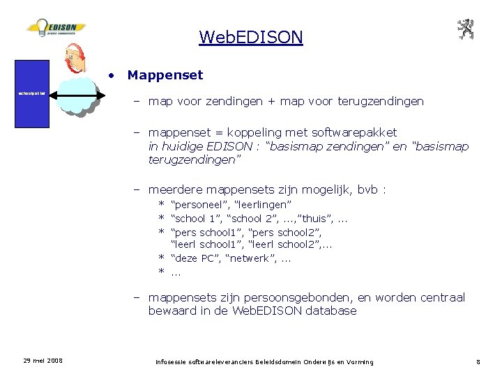 Web. EDISON • Mappenset schoolpakket – map voor zendingen + map voor terugzendingen –