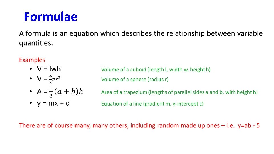 Formulae 