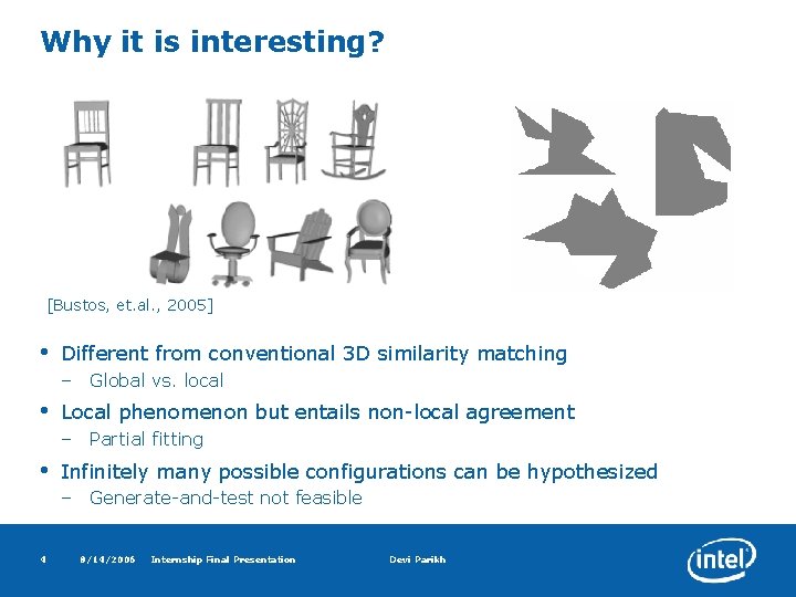 Why it is interesting? [Bustos, et. al. , 2005] • Different from conventional 3