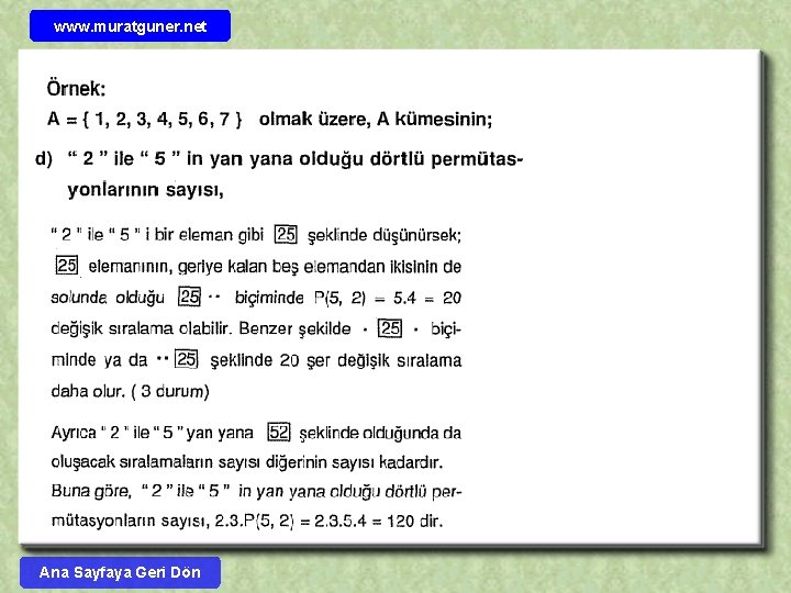 www. muratguner. net Ana Sayfaya Geri Dön 