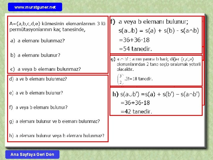 www. muratguner. net Ana Sayfaya Geri Dön 