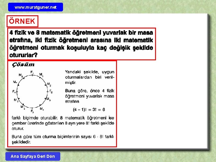 www. muratguner. net ÖRNEK Ana Sayfaya Geri Dön 