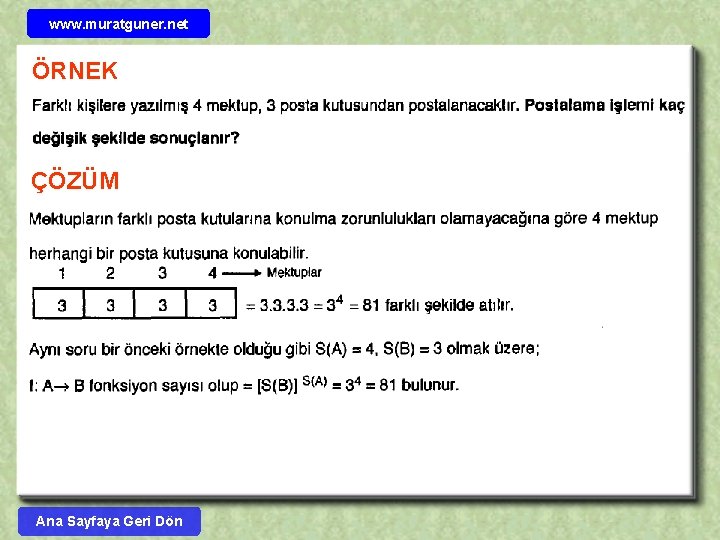 www. muratguner. net ÖRNEK ÇÖZÜM Ana Sayfaya Geri Dön 