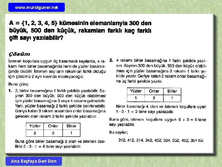 www. muratguner. net Ana Sayfaya Geri Dön 