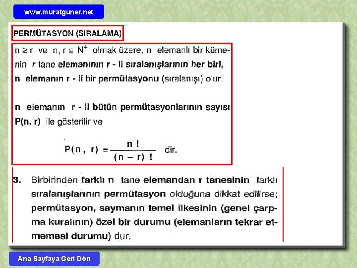 www. muratguner. net Ana Sayfaya Geri Dön 