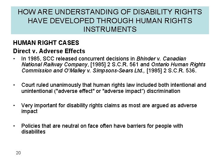 HOW ARE UNDERSTANDING OF DISABILITY RIGHTS HAVE DEVELOPED THROUGH HUMAN RIGHTS INSTRUMENTS HUMAN RIGHT