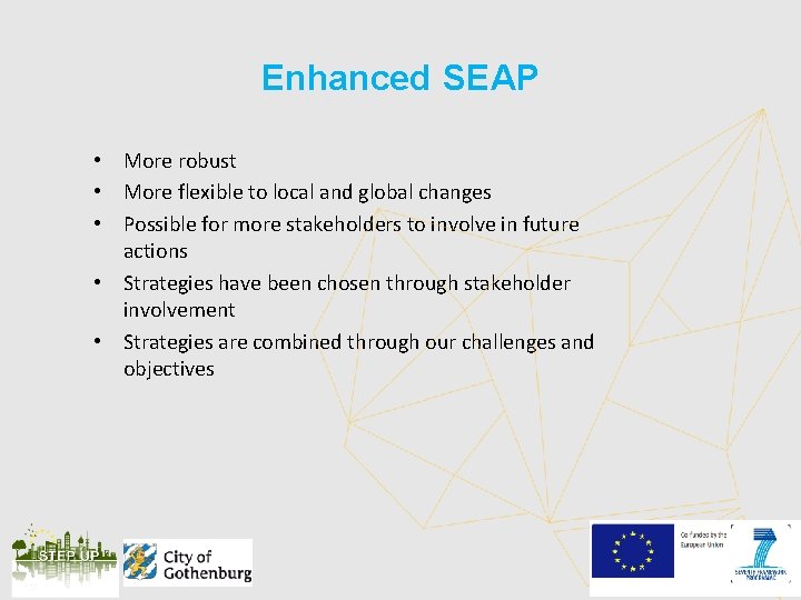 Enhanced SEAP • More robust • More flexible to local and global changes •