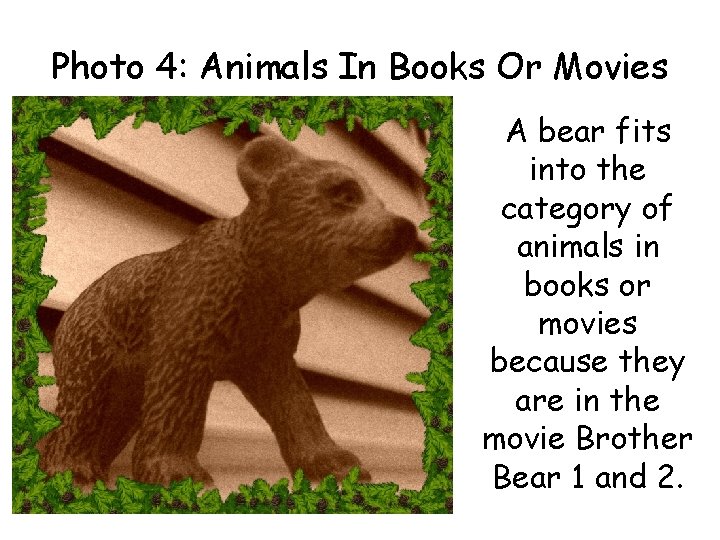 Photo 4: Animals In Books Or Movies A bear fits into the category of