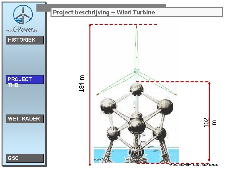 Project beschrijving – Wind Turbine WET. KADER 102 m PROJECT THB 184 m HISTORIEK