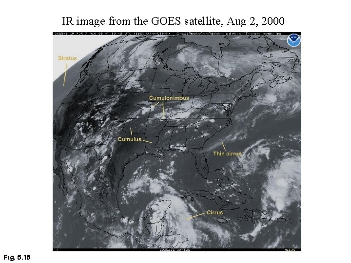 IR image from the GOES satellite, Aug 2, 2000 Fig. 5. 15 