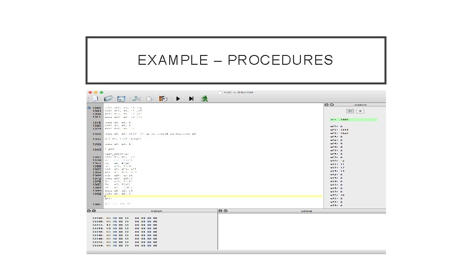 EXAMPLE – PROCEDURES EXAMPLE – PROCEDURES