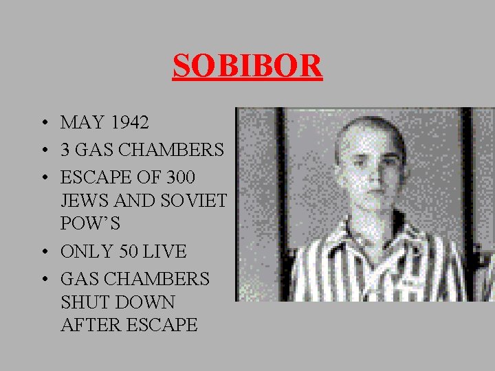 SOBIBOR • MAY 1942 • 3 GAS CHAMBERS • ESCAPE OF 300 JEWS AND