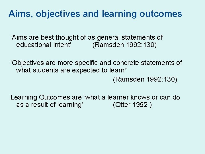 Designing Courses and Curricula Clare Bentall Andrea Creech