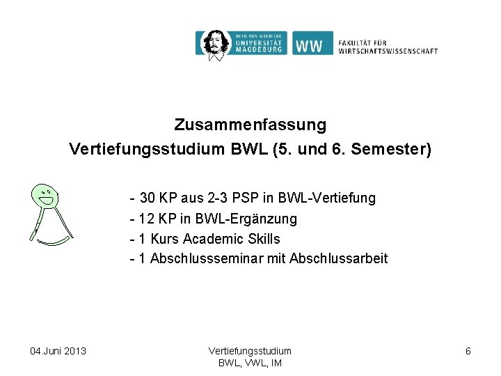 Zusammenfassung Vertiefungsstudium BWL (5. und 6. Semester) - 30 KP aus 2 -3 PSP