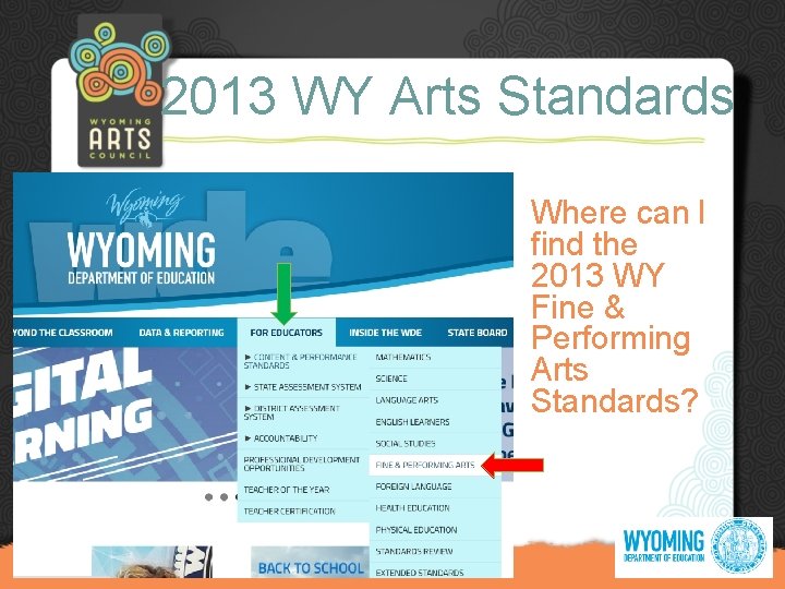 2013 WY Arts Standards • Where can I find the 2013 WY Fine &