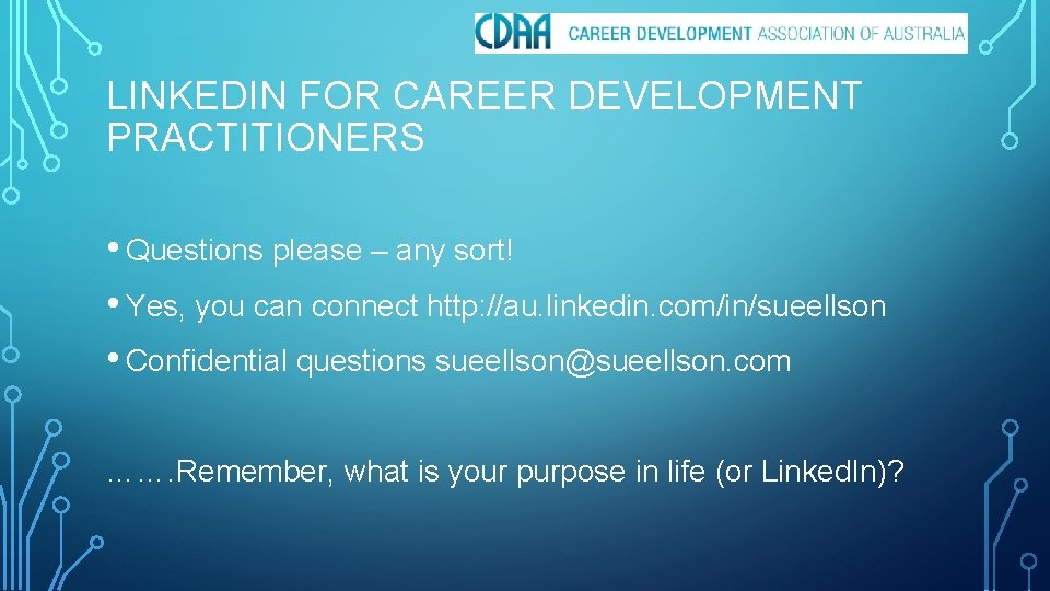 LINKEDIN FOR CAREER DEVELOPMENT PRACTITIONERS SUE ELLSON BBUS
